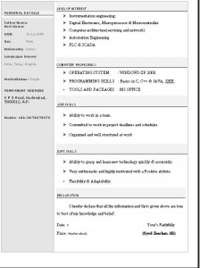 Resume Format in Word Free Download PDF