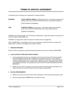 Terms of Service Agreement-business