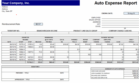 business Excel-free-auto-expense-report-template