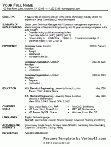 intern-Resume Format in Word Free Download PDF